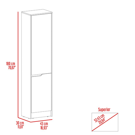 Alacena Soler Fresno 43x180cm 2 Puertas - ALACENAS Y MUEBLES MICROONDAS | Bylmo