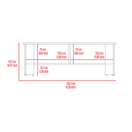 Mesa para TV Navia Avellana 120.3x42.1cm para TV Hasta 50 pulgadas - MUEBLES DE TV | Bylmo