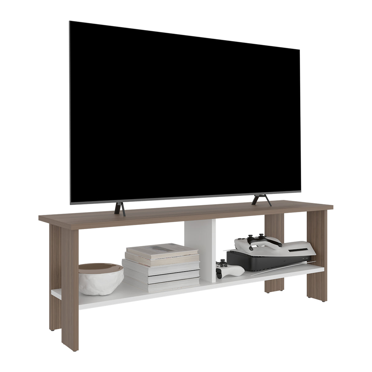 Mesa para TV Navia Avellana 120.3x42.1cm para TV Hasta 50 pulgadas - MUEBLES DE TV | Bylmo