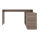 Escritorio en L Axis Avellana 151.5x76.5cm con Organizador de Libros y Archivador - ESCRITORIOS | Bylmo