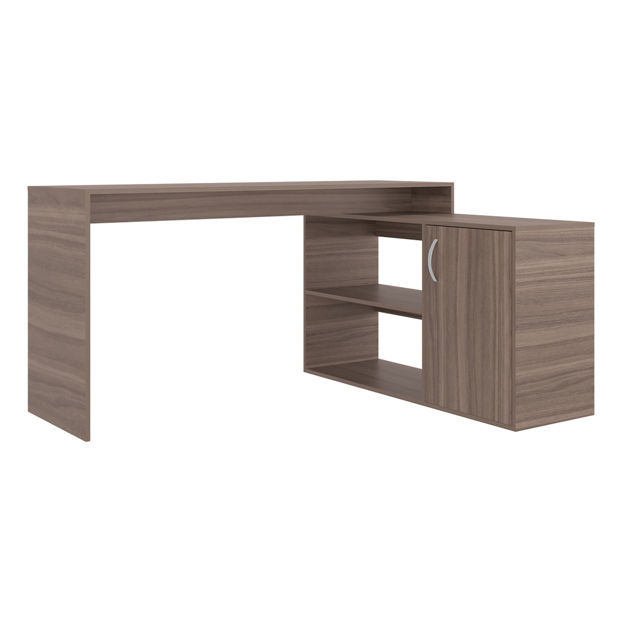 Escritorio en L Axis Avellana 151.5x76.5cm con Organizador de Libros y Archivador - ESCRITORIOS | Bylmo