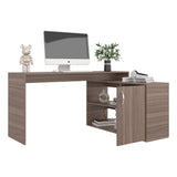 Escritorio en L Axis Avellana 151.5x76.5cm con Organizador de Libros y Archivador - ESCRITORIOS | Bylmo