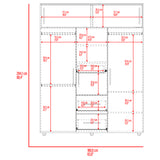 Closet Bigaf Avellana y Wengue 160x204cm Con Tres Cajones y Cuatro Entrepaños - CLOSETS | Bylmo