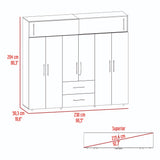 Closet Bigaf Avellana y Wengue 230x204cm Con Tres Cajones y Ocho Puertas - CLOSETS | Bylmo