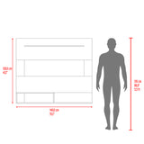 Panel de TV Beijing Avellana y Wengue 140x120cm Para TV Hasta 55 Pulgadas con Cinco Compartimientos - MUEBLES DE TV | Bylmo