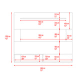 Panel de TV Beijing Avellana y Wengue 140x120cm Para TV Hasta 55 Pulgadas con Cinco Compartimientos - MUEBLES DE TV | Bylmo