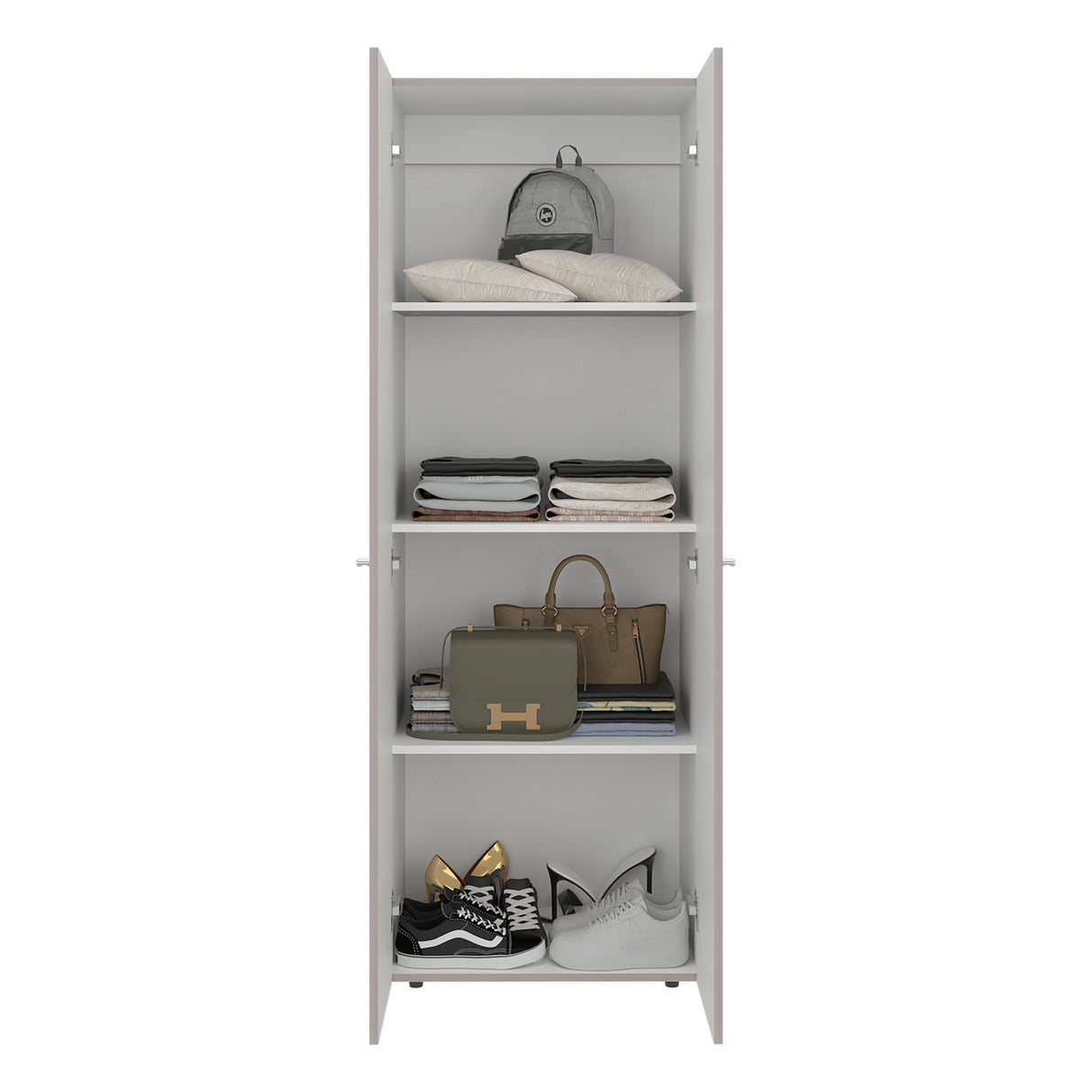 Closet Tuhogar Positano 60x170cm con Cuatro Compartimientos y con Dos Puertas - CLOSETS | Bylmo