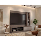 Centro de Entretenimiento Yakarta Avellana 200x180cm para TV Hasta 65" Pulgadas y con Siete Compartimientos - MUEBLES DE TV | Bylmo