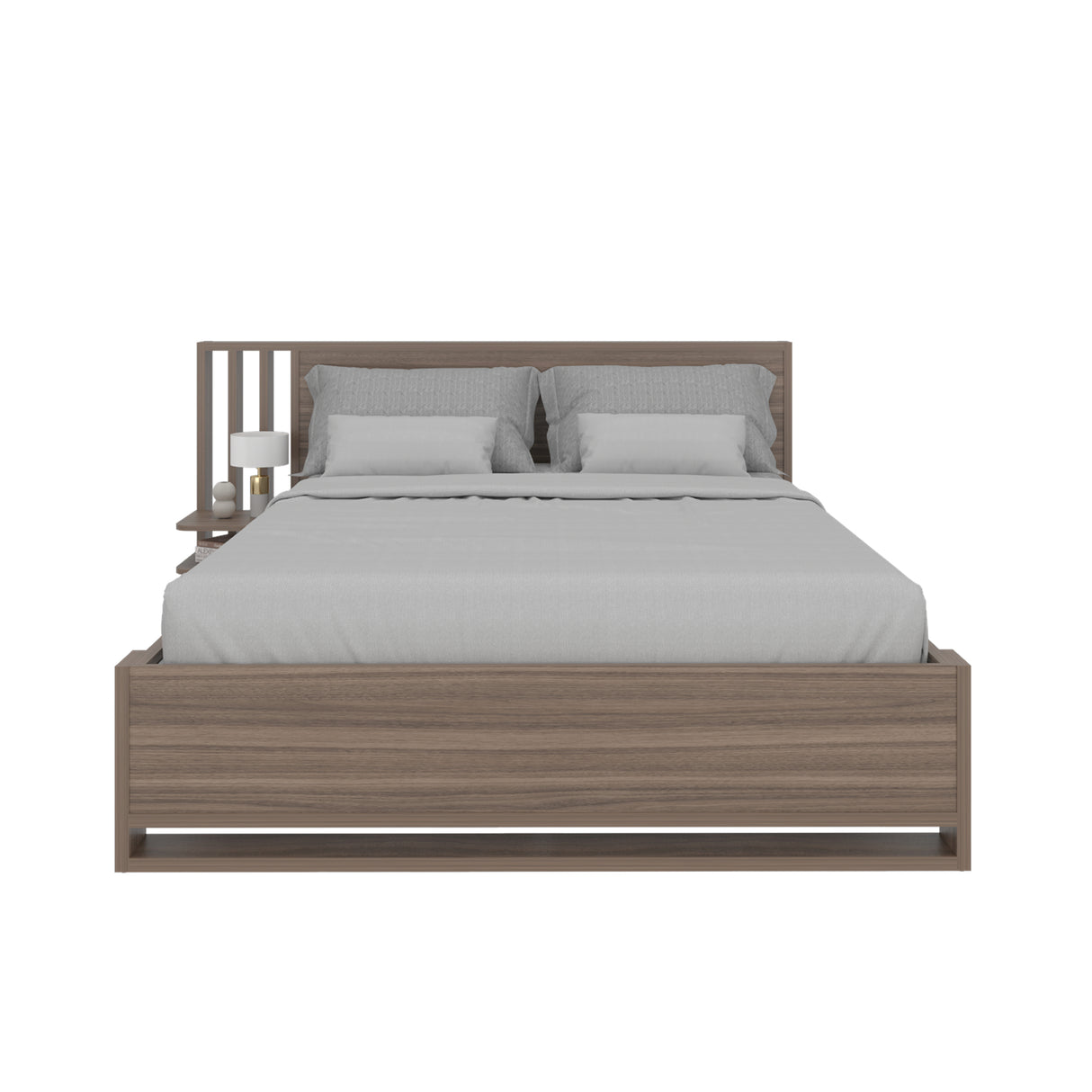 Base Cama Vance Avellana 179.9x86.6cm para Colchón Doble 140 X 190 Cm y con Cabecero - CAMAS | Bylmo