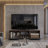 Rack de TV Classic Avellana y Wengue 180x52.5cm para TV Hasta 70" Pulgadas con Cuatro Compartimientos - MUEBLES DE TV | Bylmo