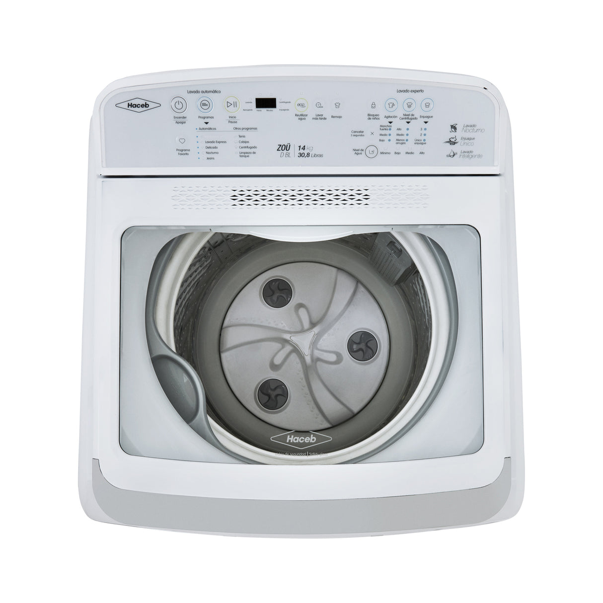 Lavadora Haceb Blanco 62x107cm Para 14 Kilos con 30 Funciones Preconfiguradas - LAVADORAS Y SECADORAS | Bylmo