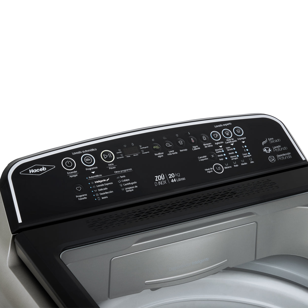 Lavadora Haceb Inox 62x111cm Para 20 Kilos con 11 Funciones Preconfiguradas - LAVADORAS Y SECADORAS | Bylmo
