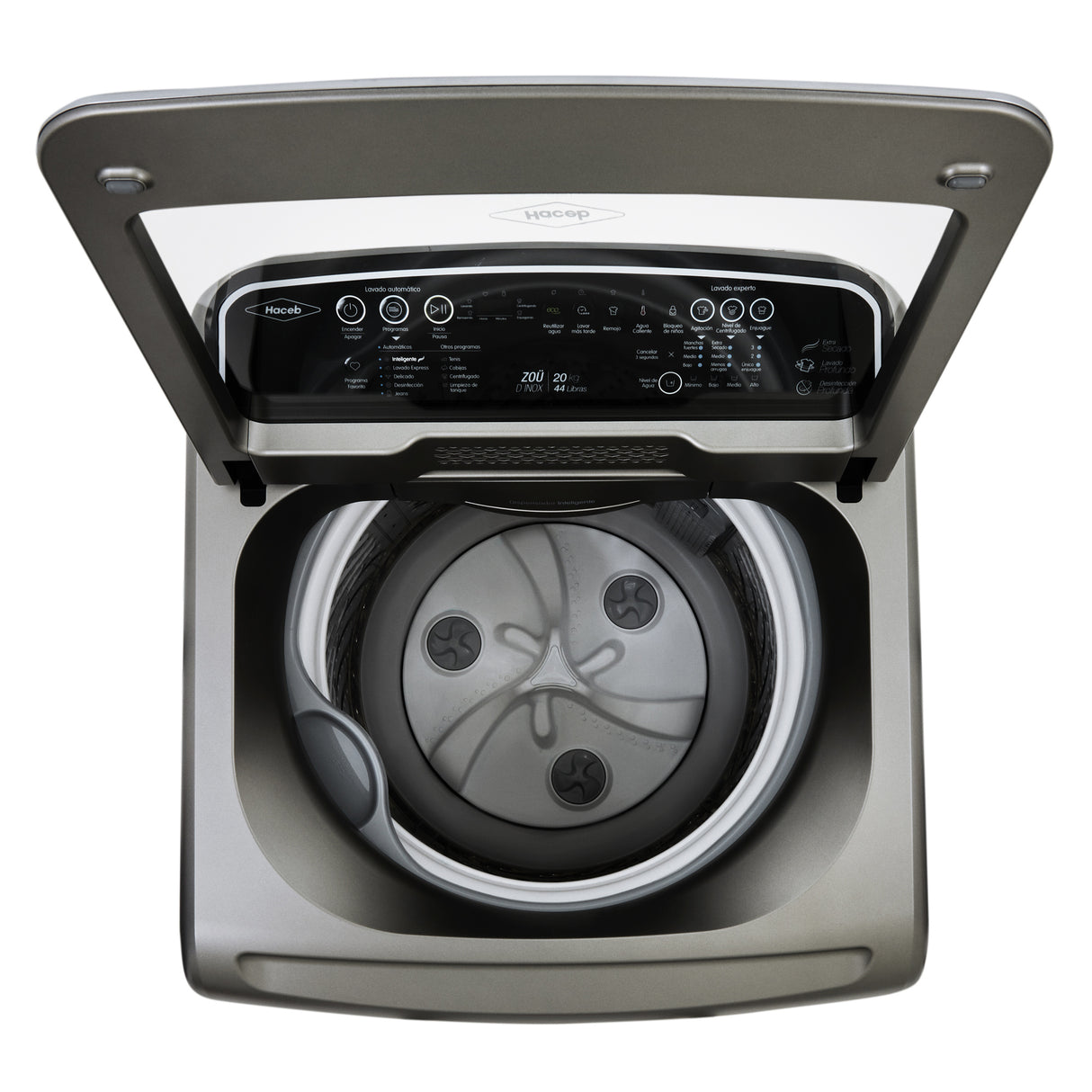 Lavadora Haceb Inox 62x111cm Para 20 Kilos con 11 Funciones Preconfiguradas - LAVADORAS Y SECADORAS | Bylmo