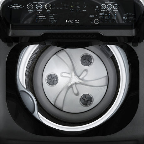 Lavadora Haceb Negra 67x115cm Para 19 Kilos con 6 Funciones Preconfiguradas - LAVADORAS Y SECADORAS | Bylmo
