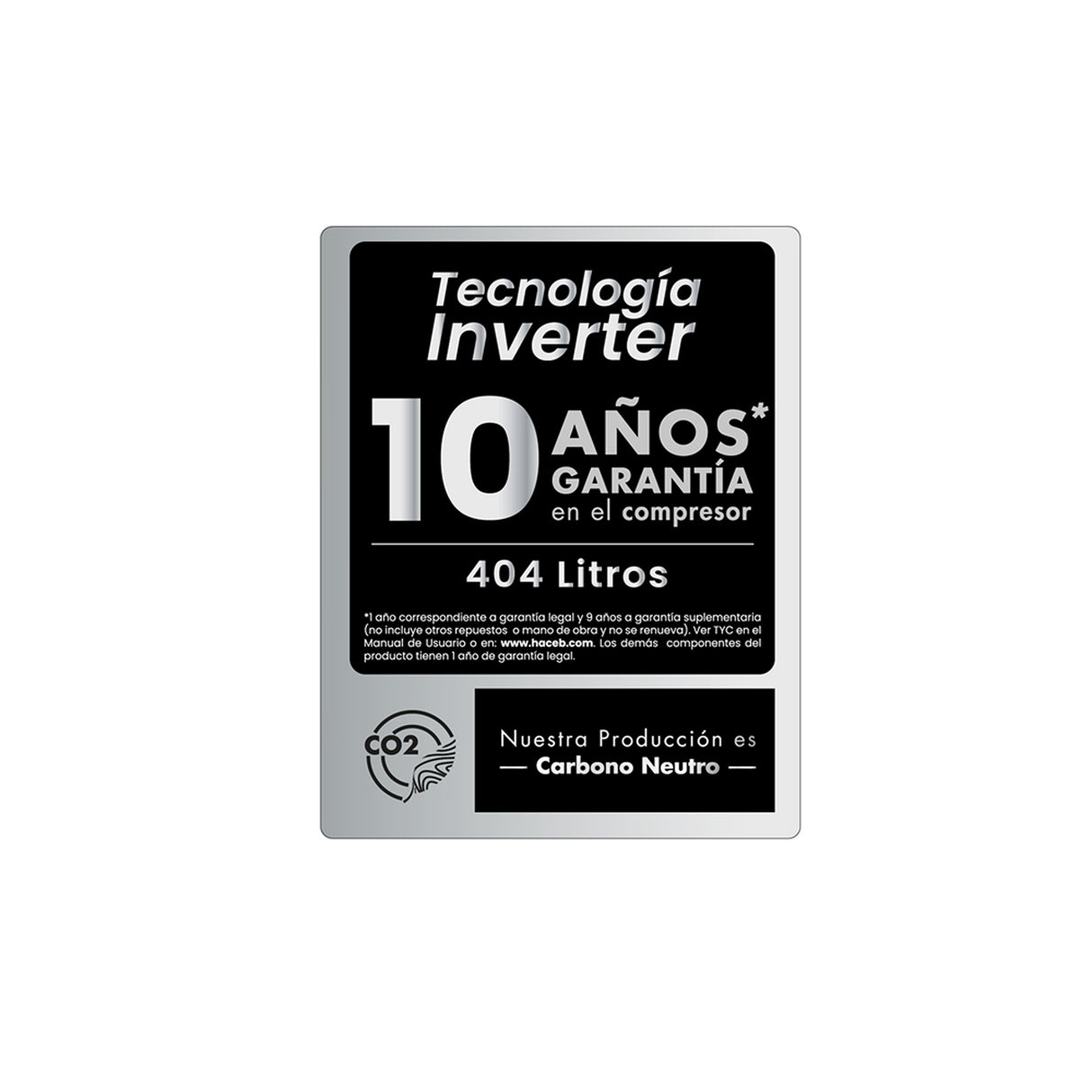 Nevera No Frost Haceb Titanio 74x175.5cm De 404 Litros con Dispensador de Agua - NEVERAS | Bylmo
