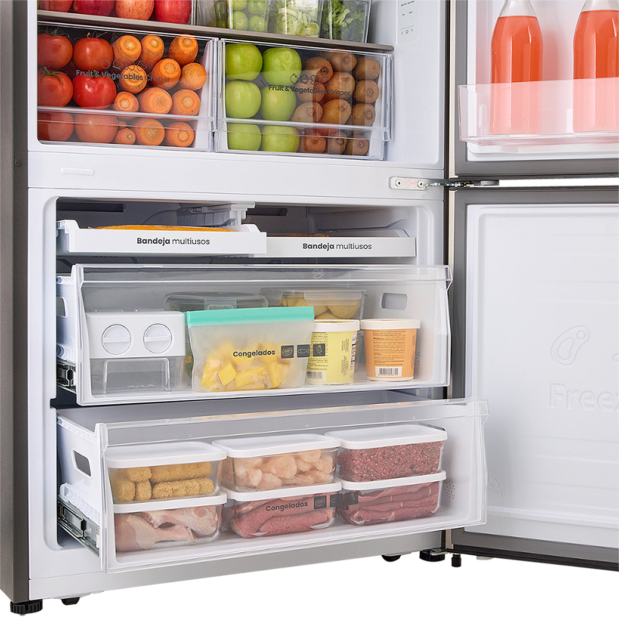 Nevecón No Frost Haceb Bottom Mount Inox 79.4x172.5cm De 543 Litros con Dispensador de Agua - NEVERAS | Bylmo