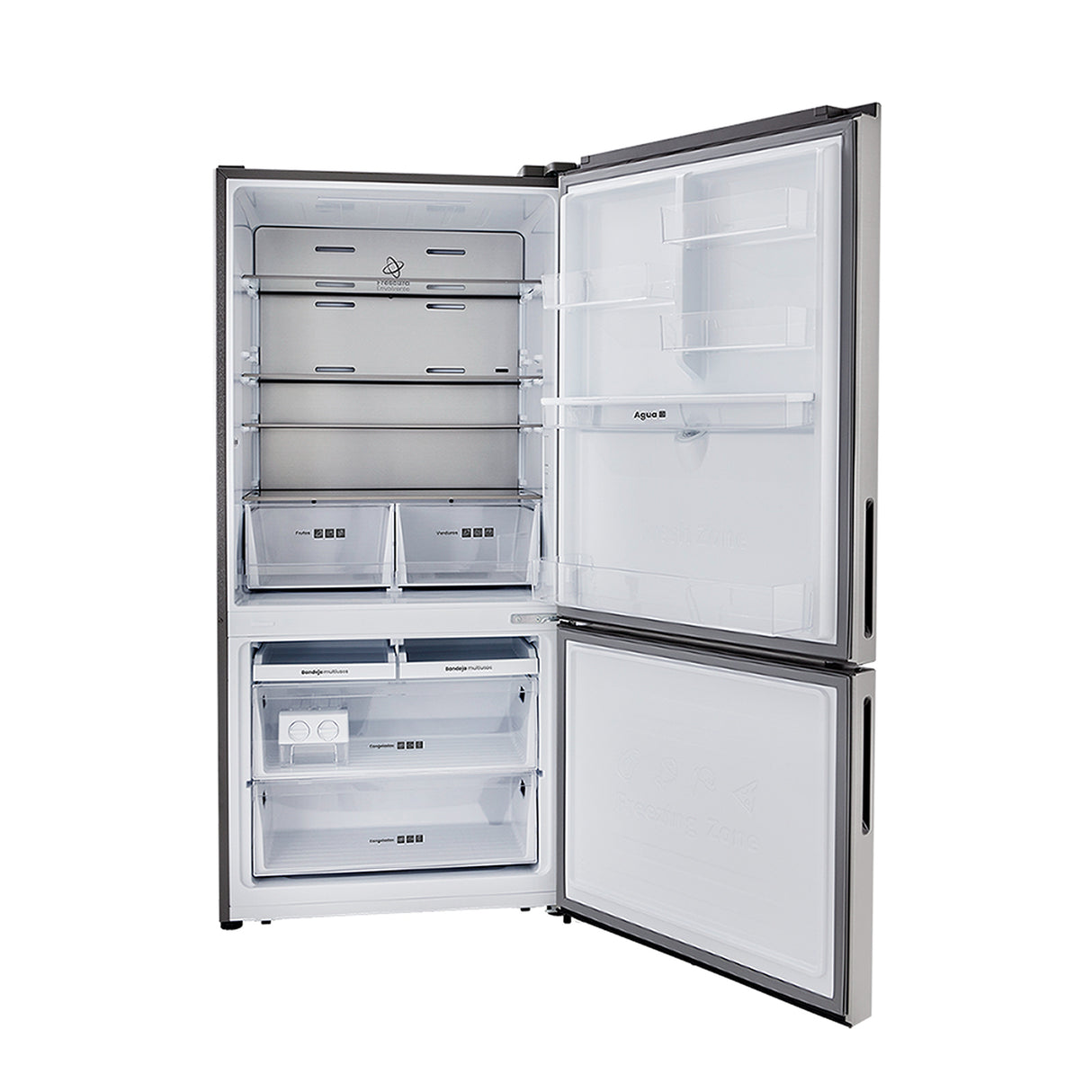 Nevecón No Frost Haceb Bottom Mount Inox 79.4x172.5cm De 543 Litros con Dispensador de Agua - NEVERAS | Bylmo