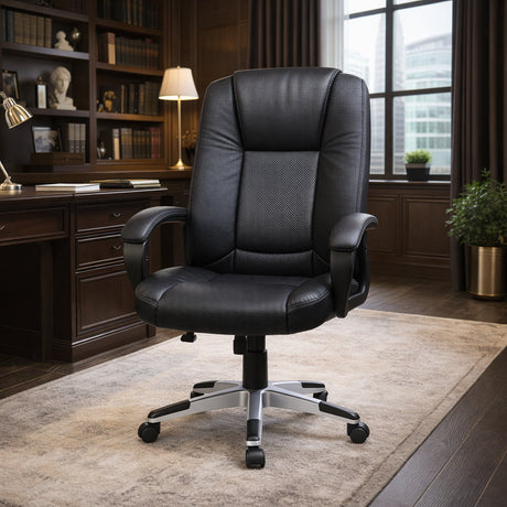 Silla Gerencial Negro 67x121cm con Apoya Brazos - SILLAS DE OFICINA | Bylmo