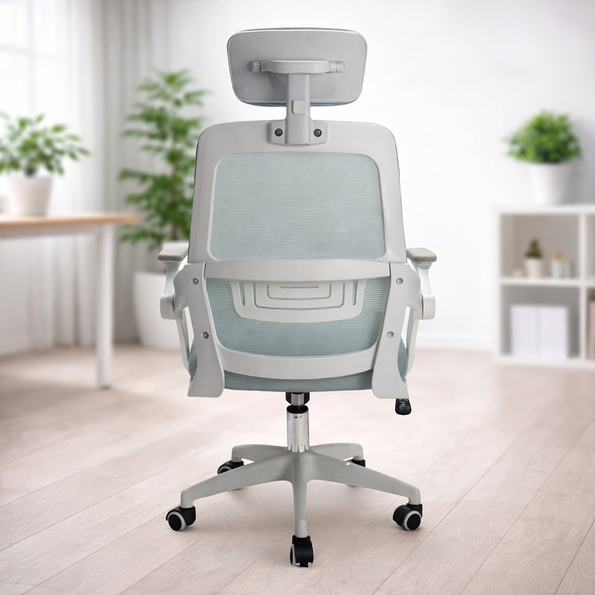 Silla Gerencial Azul Aguamarina 72x119cm con Apoya Brazos con Soporte Lumbar y con Apoya Cabezas - SILLAS DE OFICINA | Bylmo
