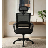 Silla Gerencial Negro 60x118cm con Apoya Brazos con Soporte Lumbar y con Apoya Cabezas - SILLAS DE OFICINA | Bylmo