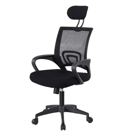 Silla Gerencial Negro 52x105cm con Apoya Brazos con Soporte Lumbar y con Apoya Cabezas - SILLAS DE OFICINA | Bylmo