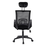 Silla Gerencial Negro 52x105cm con Apoya Brazos con Soporte Lumbar y con Apoya Cabezas - SILLAS DE OFICINA | Bylmo