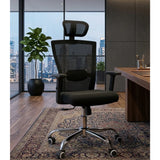 Silla Gerencial Negro 66x125cm con Apoya Brazos con Soporte Lumbar y con Apoya Cabezas - SILLAS DE OFICINA | Bylmo