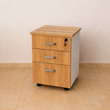 Cajonera Castaño y Blanco 42x53cm de Tres Hileras con Tres Cajones - CAJONERAS Y COMODAS | Bylmo