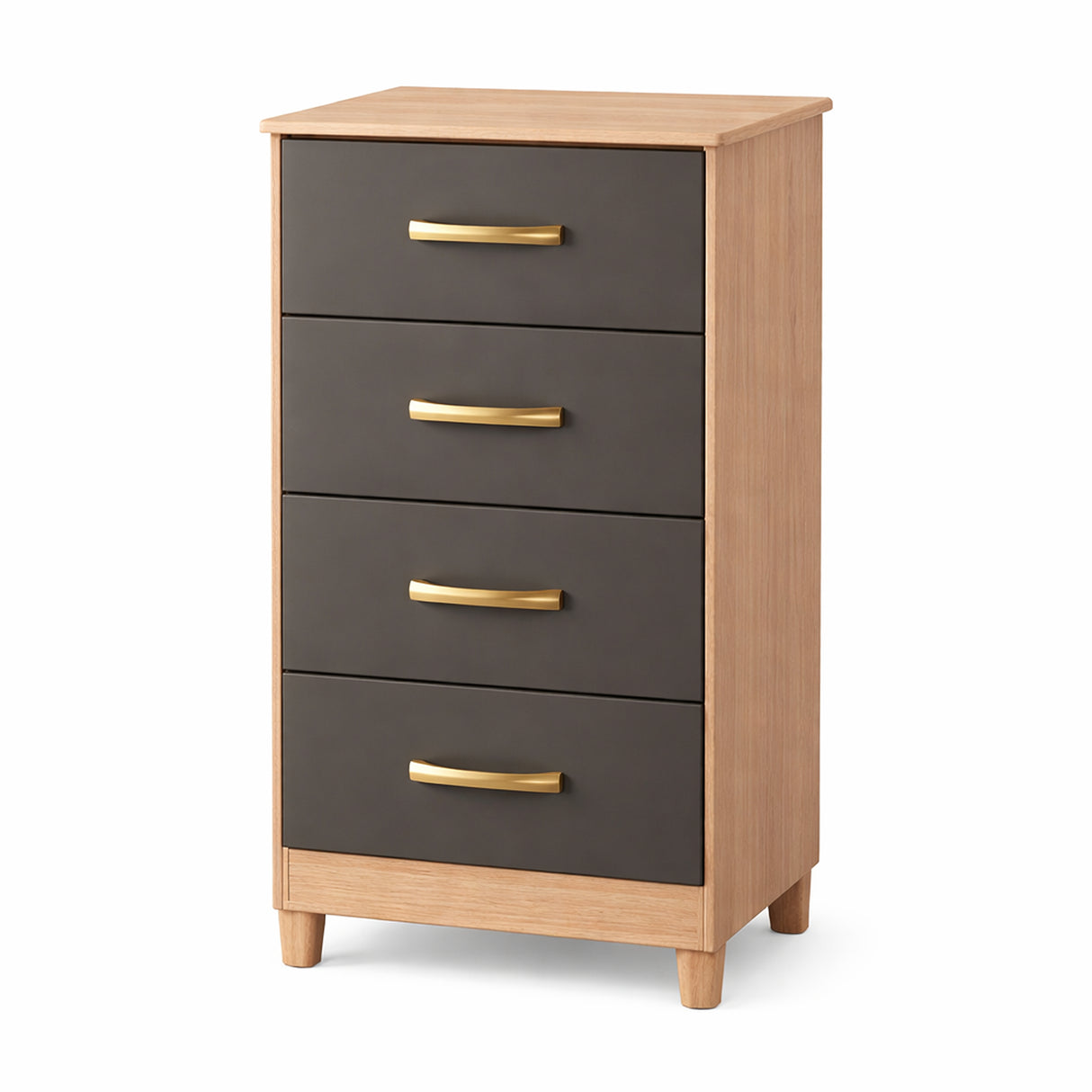 Cajonera Negro y Natural 59x95cm de Cuatro Hileras con Cuatro Cajones - CAJONERAS Y COMODAS | Bylmo