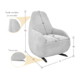 Poltrona Rusell Plata y Matiz Caoba 77x95cm de Un Puesto con Apoya Brazos - SOFAS Y POLTRONAS | Bylmo