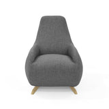 Poltrona Rusell Gris y Matiz Natural 77x95cm de Un Puesto con Apoya Brazos