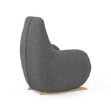 Poltrona Rusell Gris y Matiz Natural 77x95cm de Un Puesto con Apoya Brazos