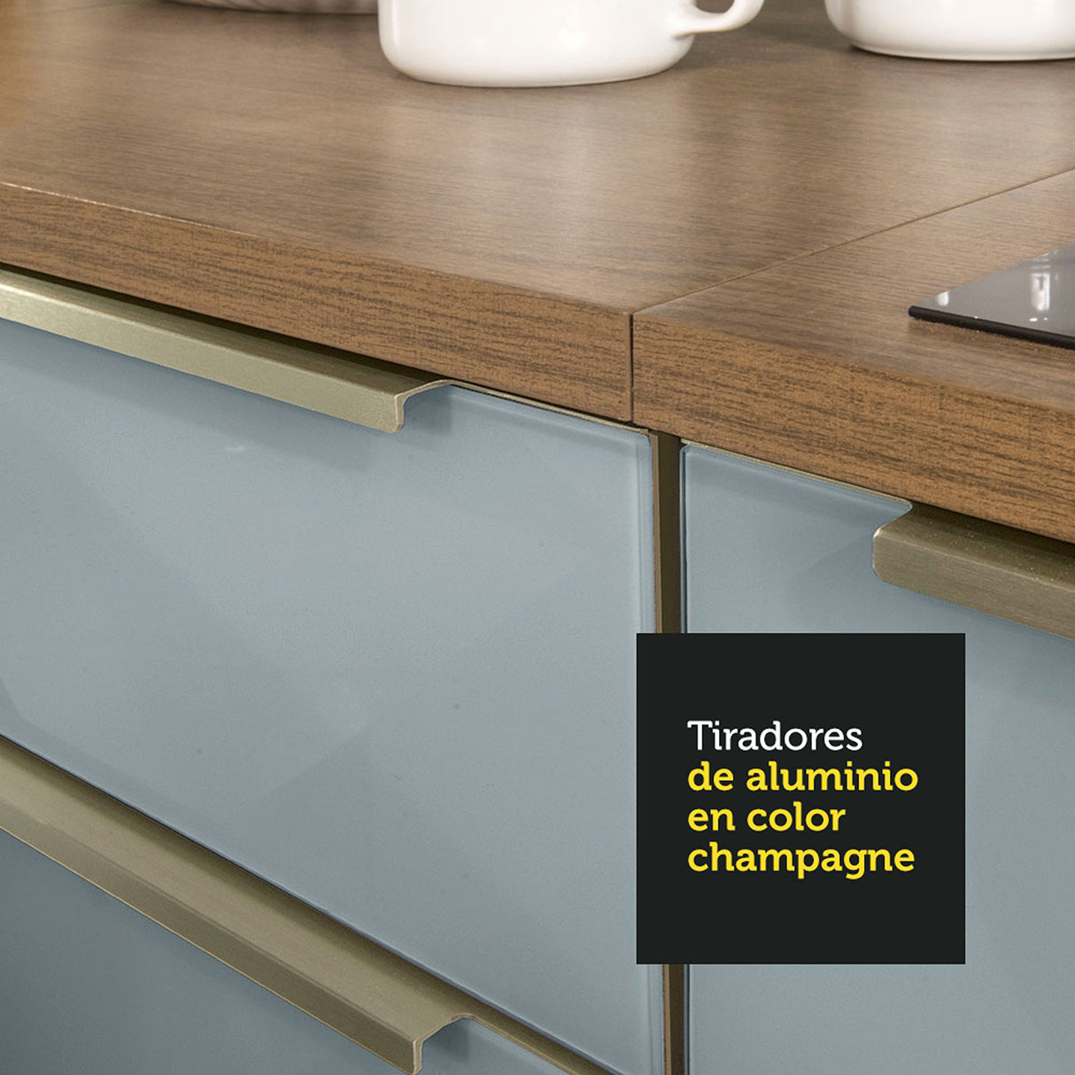 Mueble Superior de Cocina Lux Marrón y Gris 120x66cm con Cuatro Entrepaños y Dos Puertas - MUEBLES SUPERIORES DE COCINA | Bylmo