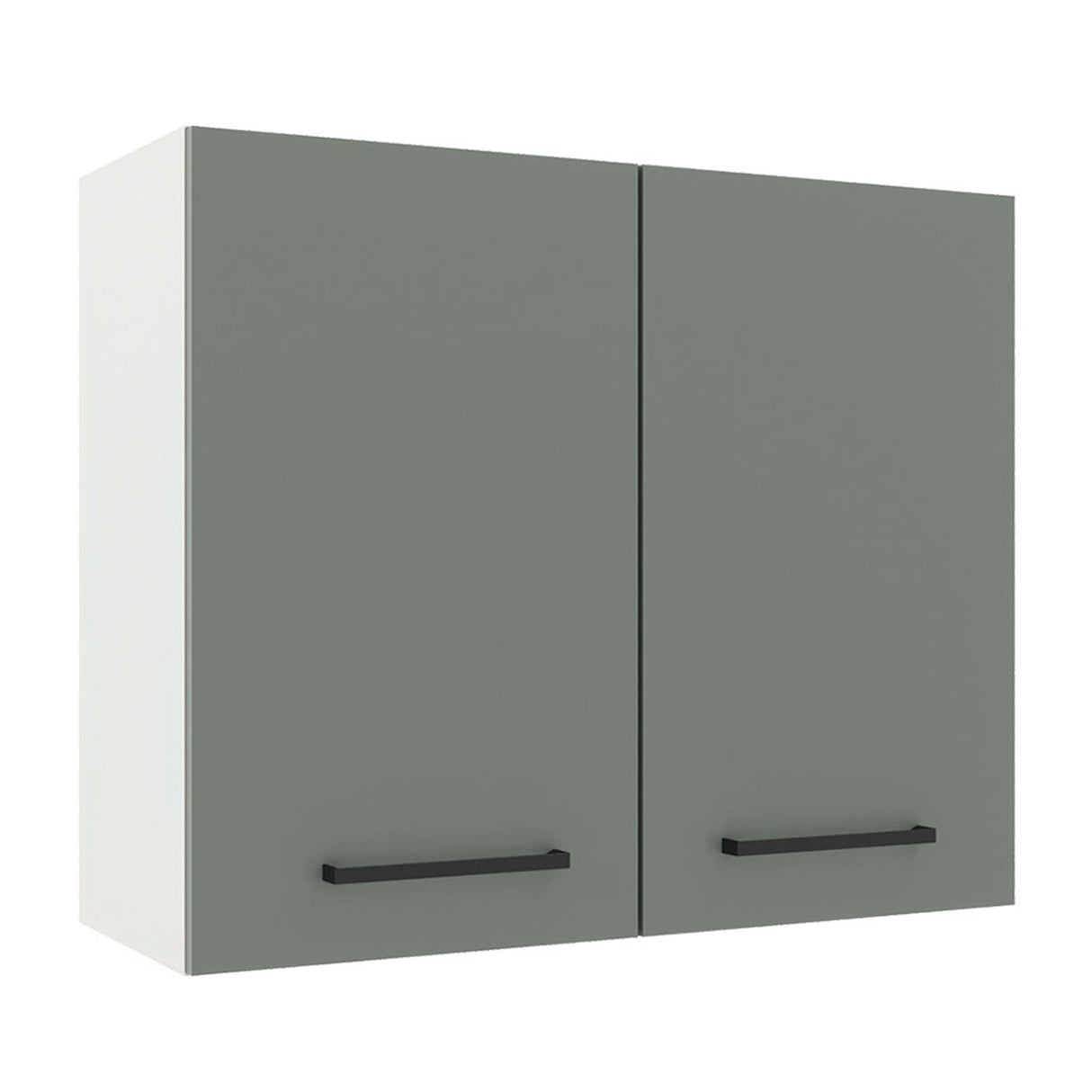 Mueble Superior de Cocina Agata Blanco y Gris 80x66cm con Dos Entrepaños y Dos Puertas - MUEBLES SUPERIORES DE COCINA | Bylmo