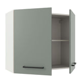 Mueble Superior de Cocina Agata Blanco y Gris 80x66cm con Dos Entrepaños y Dos Puertas - MUEBLES SUPERIORES DE COCINA | Bylmo