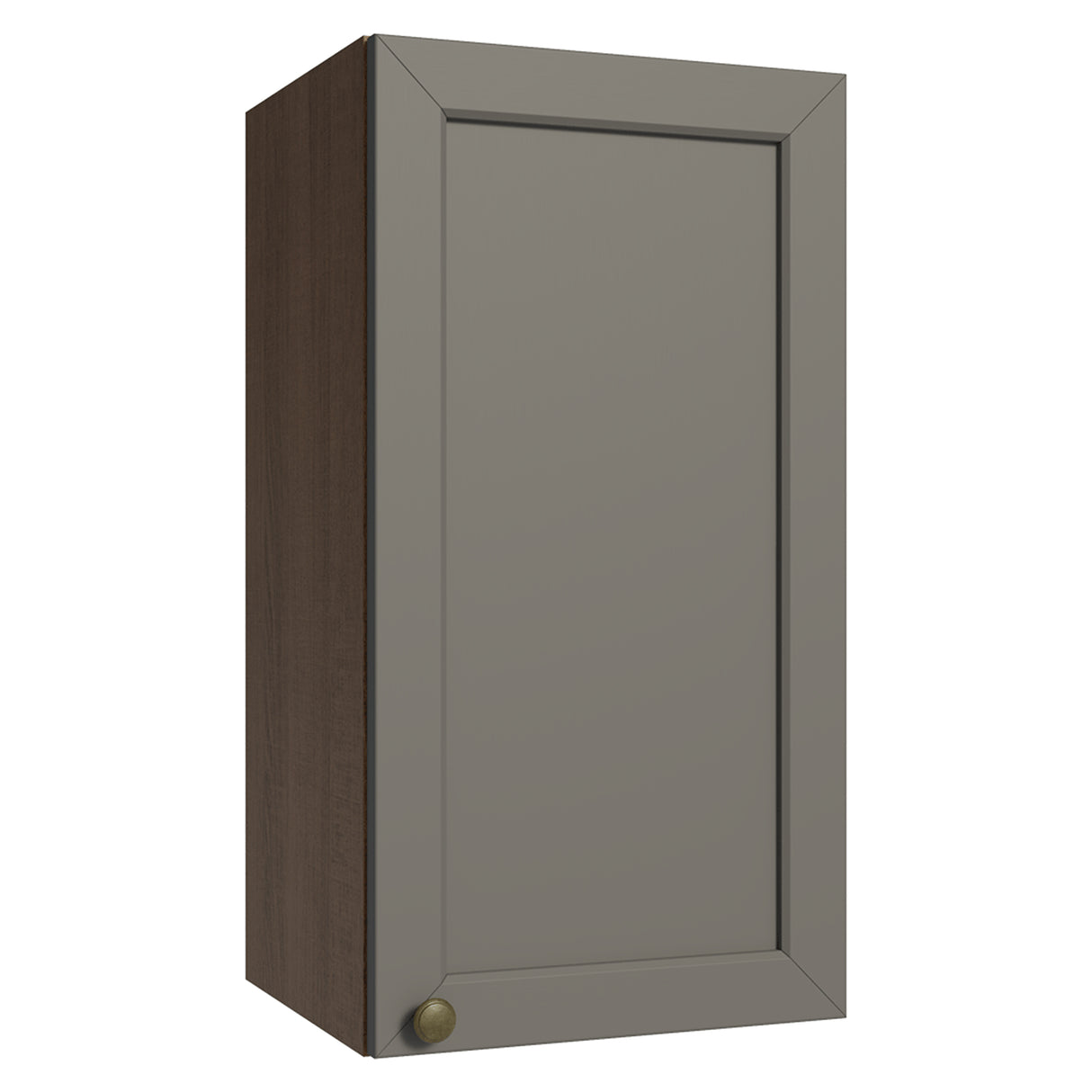 Mueble Superior de Cocina Vik Marrón y Gris 35x66cm con Dos Entrepaños y Una Puerta - MUEBLES SUPERIORES DE COCINA | Bylmo