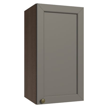 Mueble Superior de Cocina Vik Marrón y Gris 35x66cm con Dos Entrepaños y Una Puerta - MUEBLES SUPERIORES DE COCINA | Bylmo
