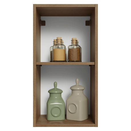 Mueble Superior de Cocina Vik Marrón y Gris 35x66cm con Dos Entrepaños y Una Puerta - MUEBLES SUPERIORES DE COCINA | Bylmo
