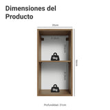 Mueble Superior de Cocina Vik Marrón y Gris 35x66cm con Dos Entrepaños y Una Puerta - MUEBLES SUPERIORES DE COCINA | Bylmo