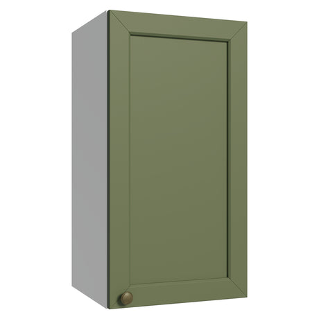Mueble Superior de Cocina Vik Blanco y Verde 35x66cm con Dos Entrepaños y Una Puerta - MUEBLES SUPERIORES DE COCINA | Bylmo