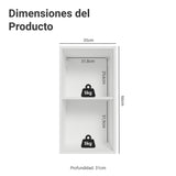 Mueble Superior de Cocina Vik Blanco y Verde 35x66cm con Dos Entrepaños y Una Puerta - MUEBLES SUPERIORES DE COCINA | Bylmo