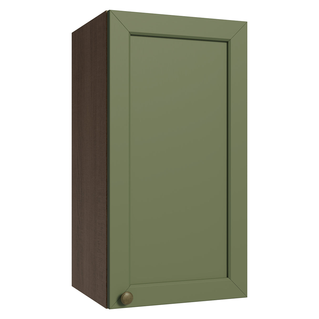 Mueble Superior de Cocina Vik Marrón y Verde 35x66cm con Dos Entrepaños y Una Puerta - MUEBLES SUPERIORES DE COCINA | Bylmo