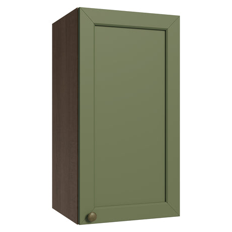 Mueble Superior de Cocina Vik Marrón y Verde 35x66cm con Dos Entrepaños y Una Puerta - MUEBLES SUPERIORES DE COCINA | Bylmo
