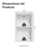 Mueble Superior de Cocina Vik Blanco y Gris 40x66cm con Dos Entrepaños y Una Puerta - MUEBLES SUPERIORES DE COCINA | Bylmo
