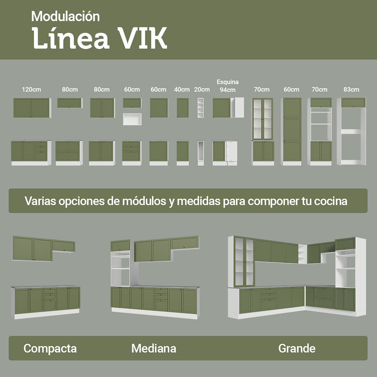 Mueble Superior de Cocina Vik Blanco y Verde 40x66cm con Dos Entrepaños y Una Puerta - MUEBLES SUPERIORES DE COCINA | Bylmo