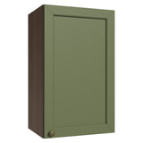 Mueble Superior de Cocina Vik Marrón y Verde 40x66cm con Dos Entrepaños y Una Puerta - MUEBLES SUPERIORES DE COCINA | Bylmo
