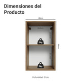 Mueble Superior de Cocina Vik Marrón y Verde 40x66cm con Dos Entrepaños y Una Puerta - MUEBLES SUPERIORES DE COCINA | Bylmo