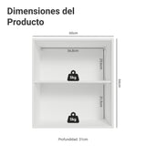 Mueble Superior de Cocina Vik Blanco y Gris 60x66cm con Dos Entrepaños y Una Puerta