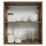 Mueble Superior de Cocina Vik Marrón y Gris 60x66cm con Dos Entrepaños y Una Puerta