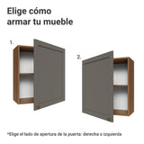 Mueble Superior de Cocina Vik Marrón y Gris 60x66cm con Dos Entrepaños y Una Puerta